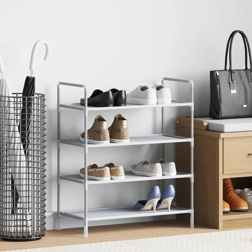 Rack de chaussures Vidaxl avec 4 étagères de métal et de couleur en tissu non tissé