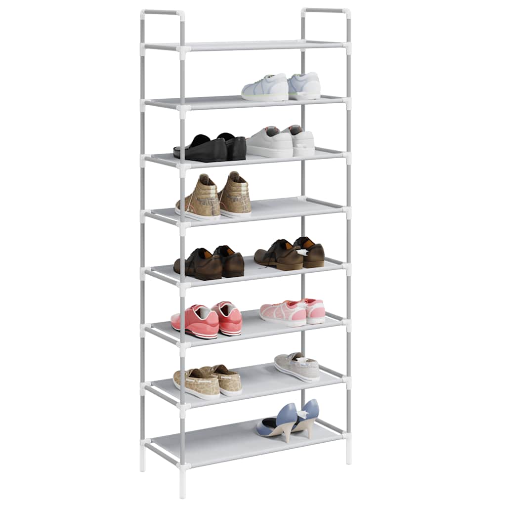 Rack de chaussures Vidaxl avec 8 étagères de métal et de couleur en tissu non tissé