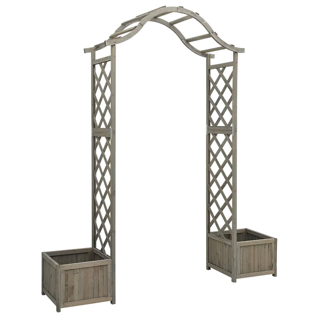Vidaxl pergola avec du jardinière en pin massif gris