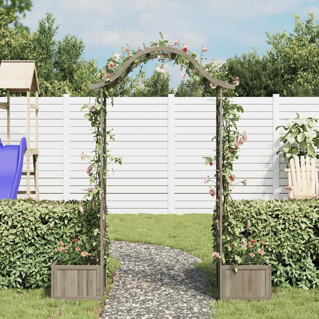 Vidaxl pergola avec du jardinière en pin massif gris