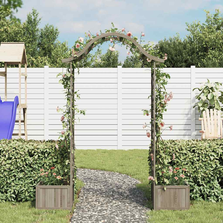 Vidaxl pergola avec du jardinière en pin massif gris