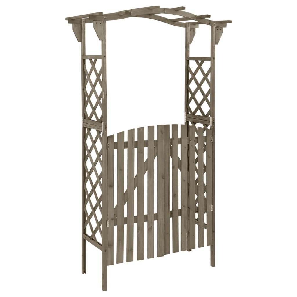 Vidaxl pergola avec port 116x40x204 cm en pin gris gris