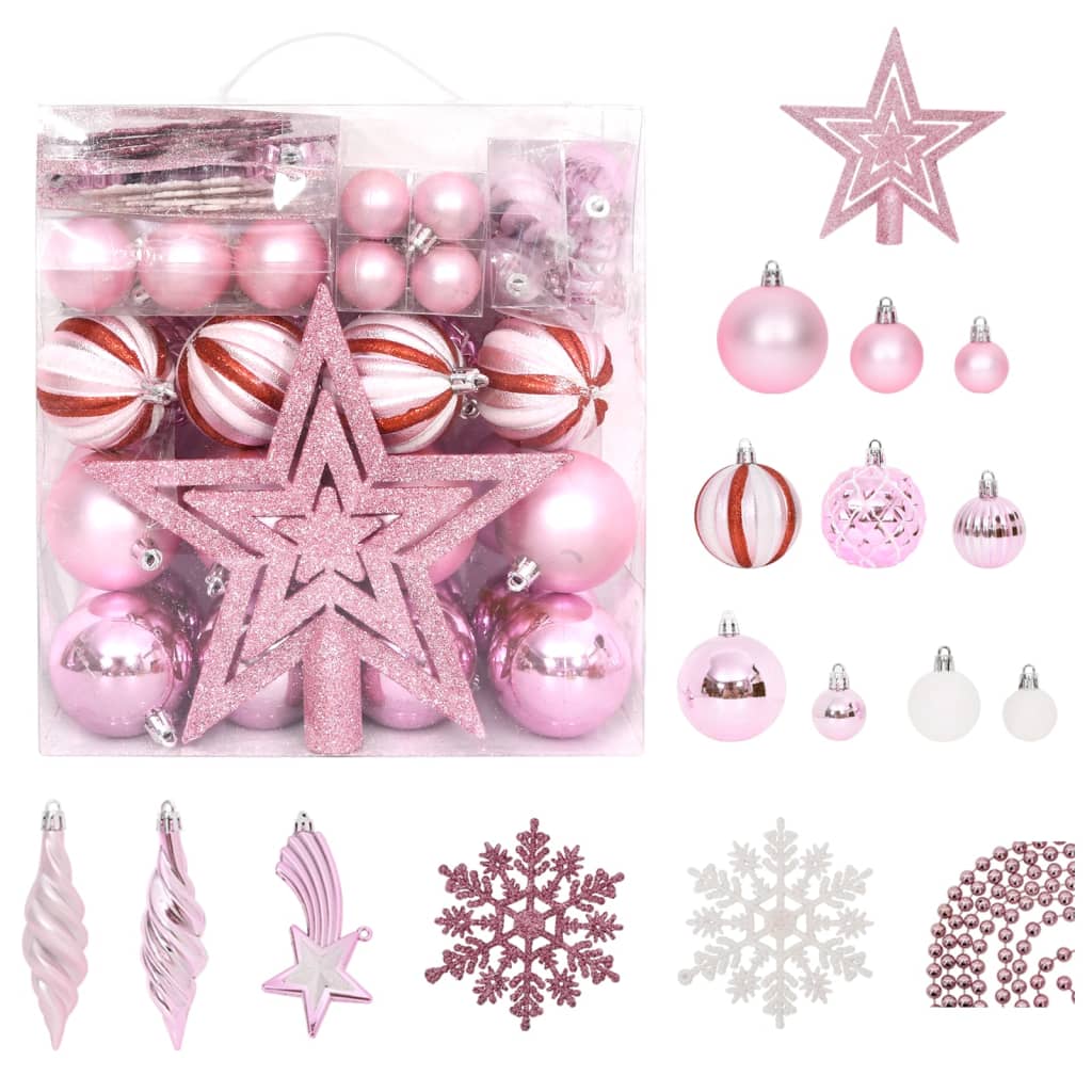 Vidaxl 65 parties de Noël Ball Set Pink Red White