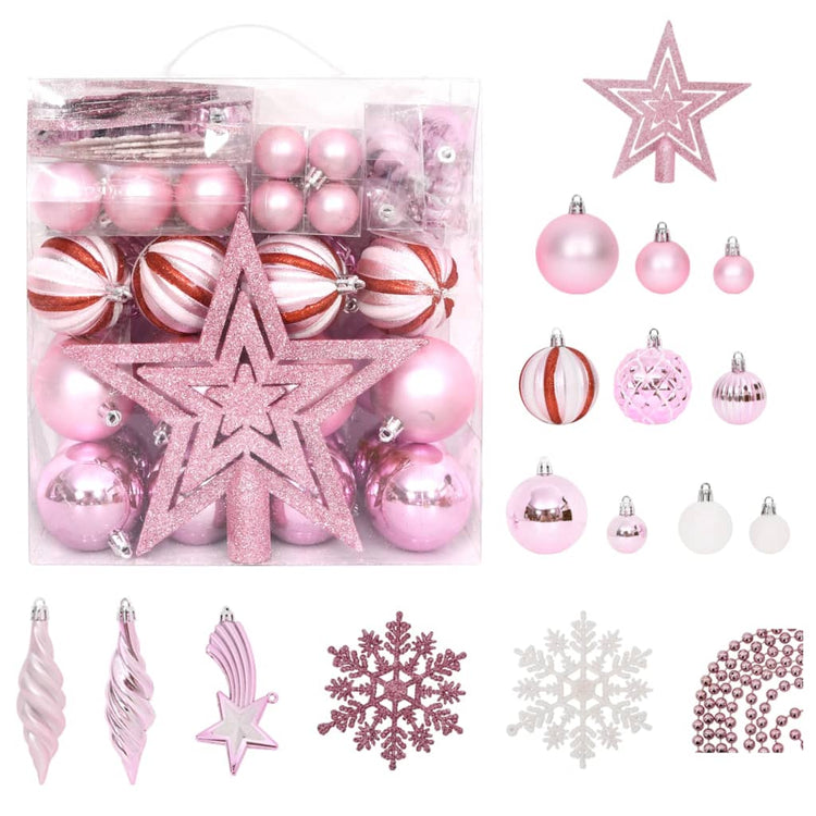 Vidaxl 65 parties de Noël Ball Set Pink Red White