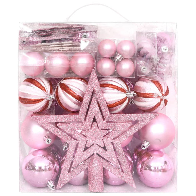 Vidaxl 65 parties de Noël Ball Set Pink Red White