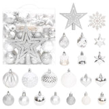 Vidaxl 70 parties de Noël Silt Silver and White - afbeelding 1