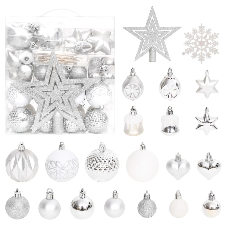 Vidaxl 70 parties de Noël Silt Silver and White