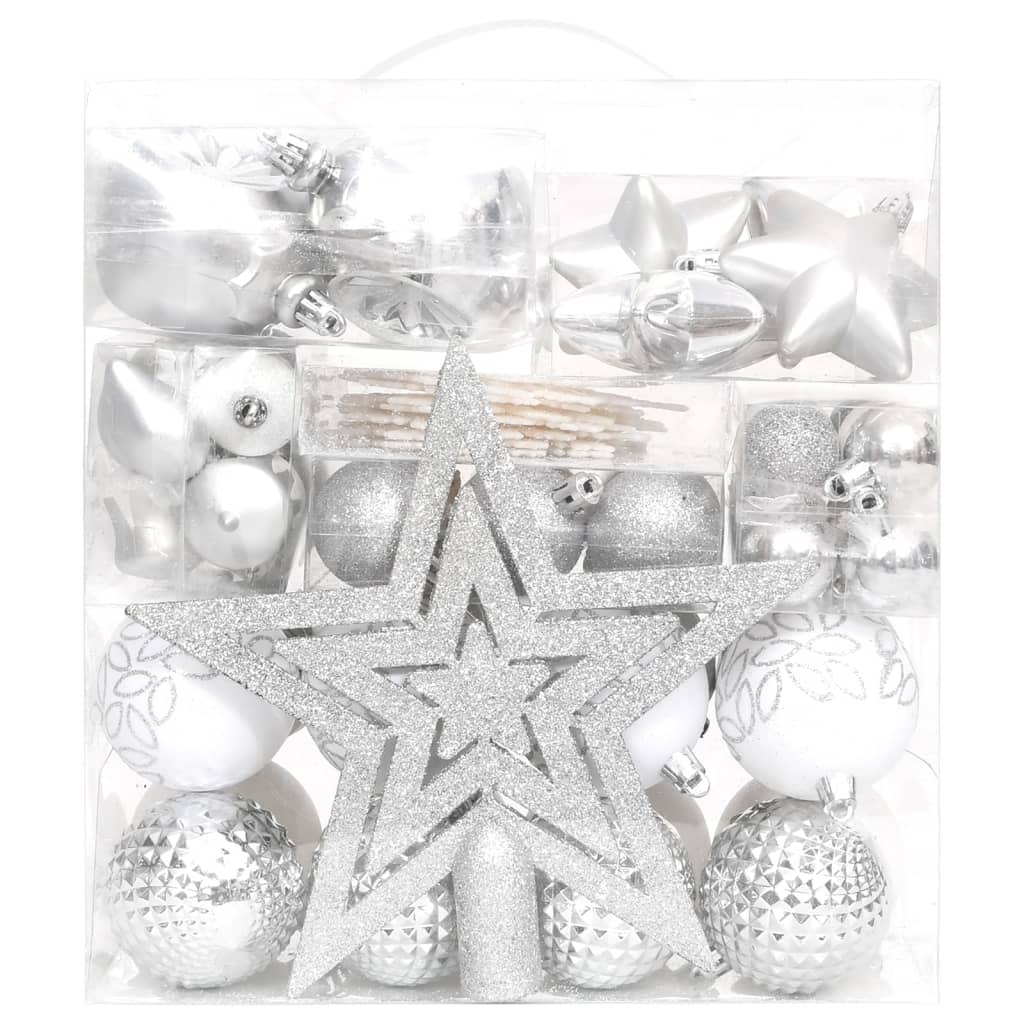 Vidaxl 70 parties de Noël Silt Silver and White