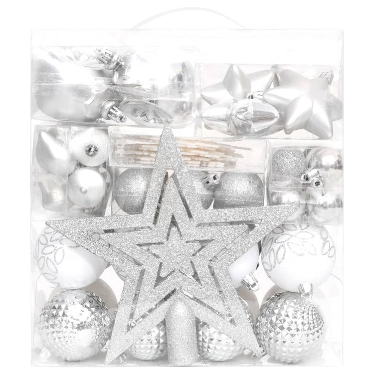 Vidaxl 70 parties de Noël Silt Silver and White