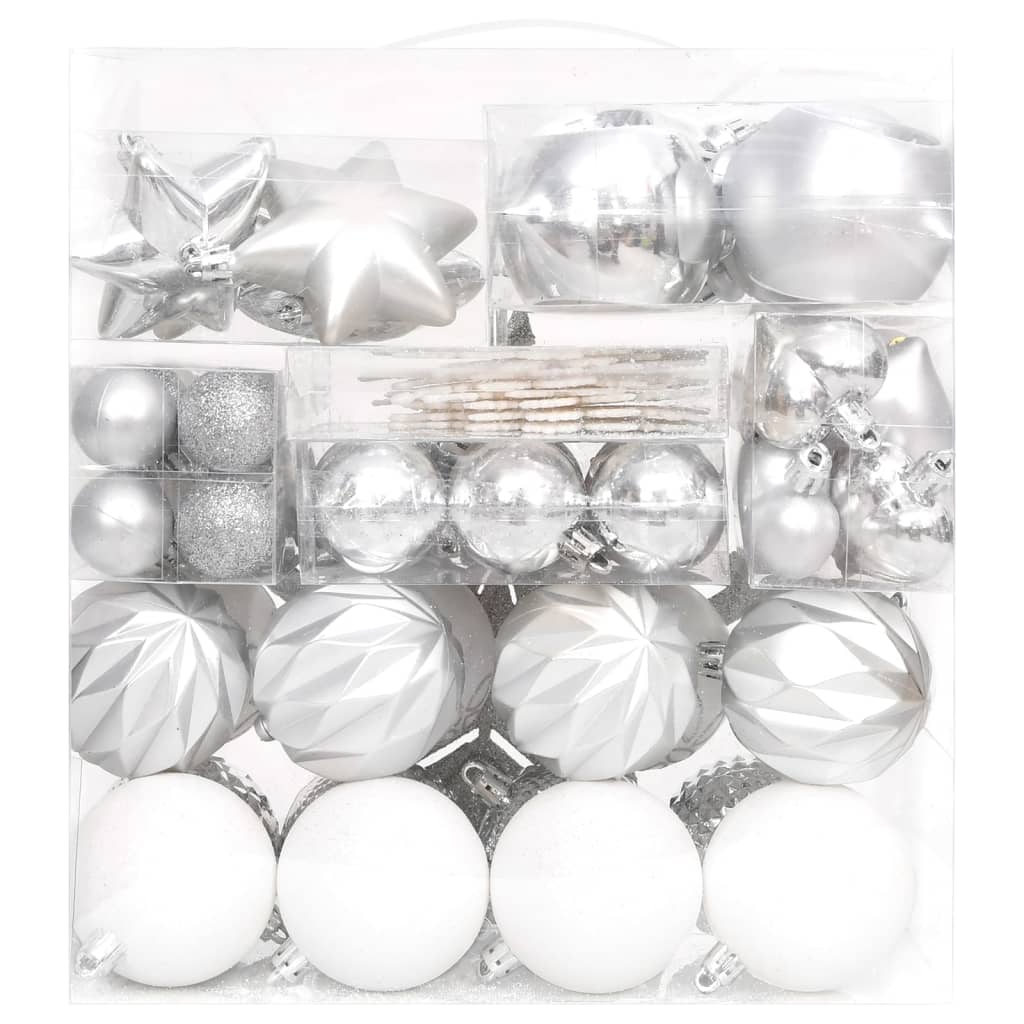 Vidaxl 70 parties de Noël Silt Silver and White