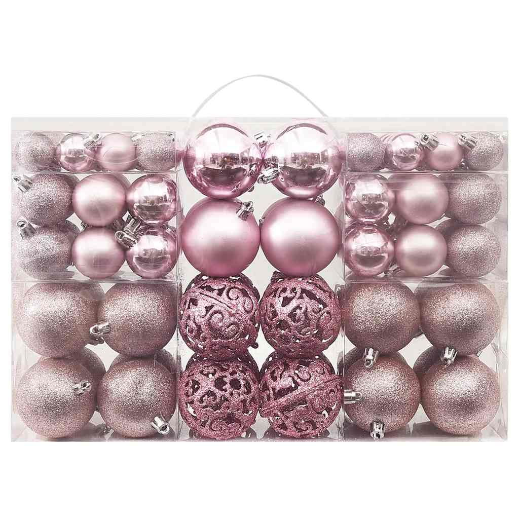 Vidaxl 100 pièces de Noël Set Pink