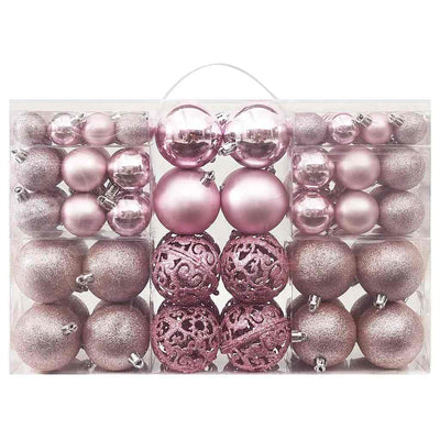 Vidaxl 100 pièces de Noël Set Pink