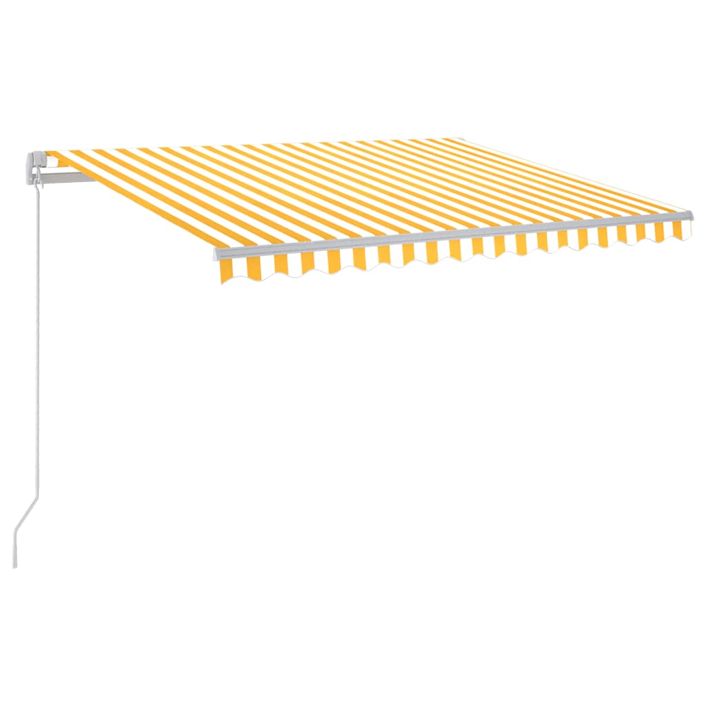 Vidaxl luifel extensible manuellement avec LED 300x250 cm jaune et blanc