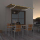 Vidaxl luifel extensible manuellement avec LED 300x250 cm jaune et blanc
