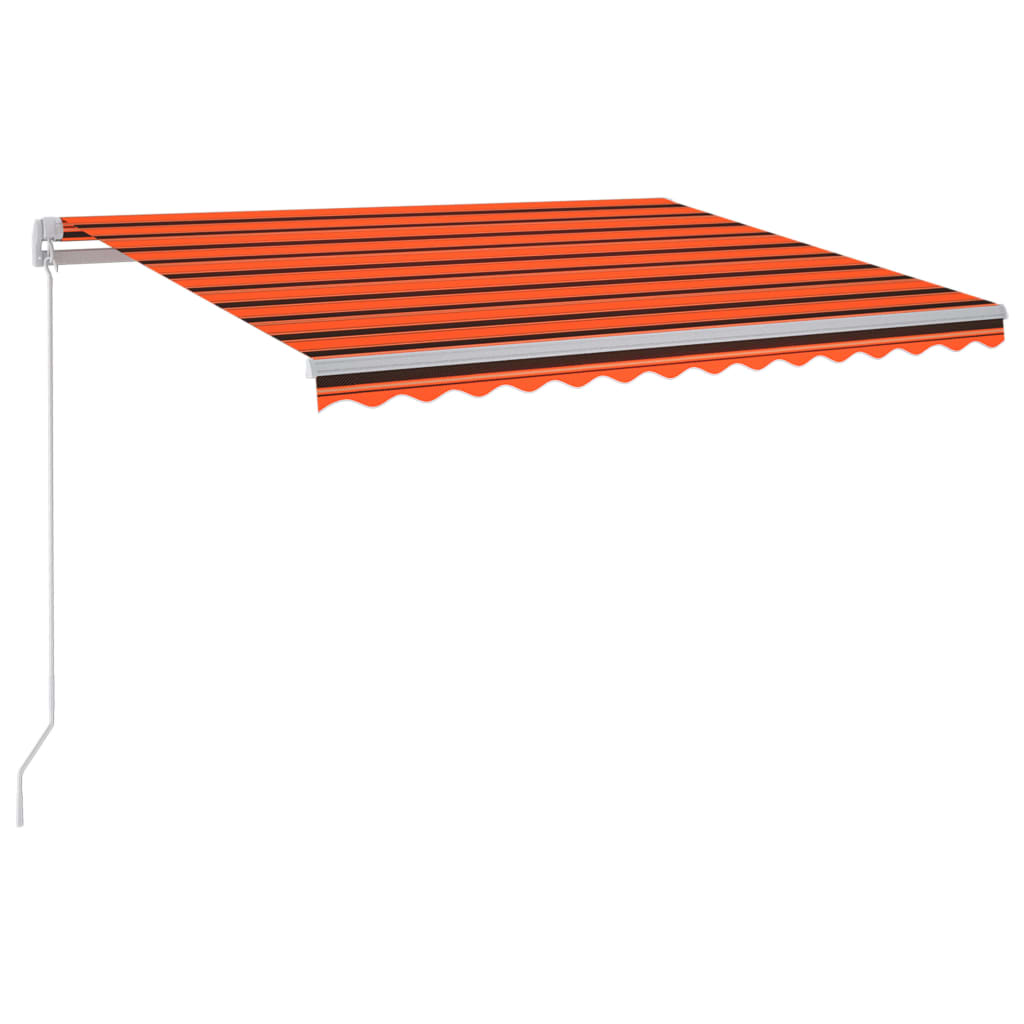 Vidaxl Luifel extensible manuellement avec LED 300x250 cm orange et marron