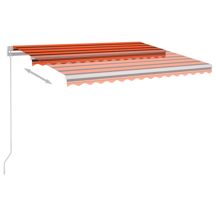 Vidaxl Luifel extensible manuellement avec LED 300x250 cm orange et marron