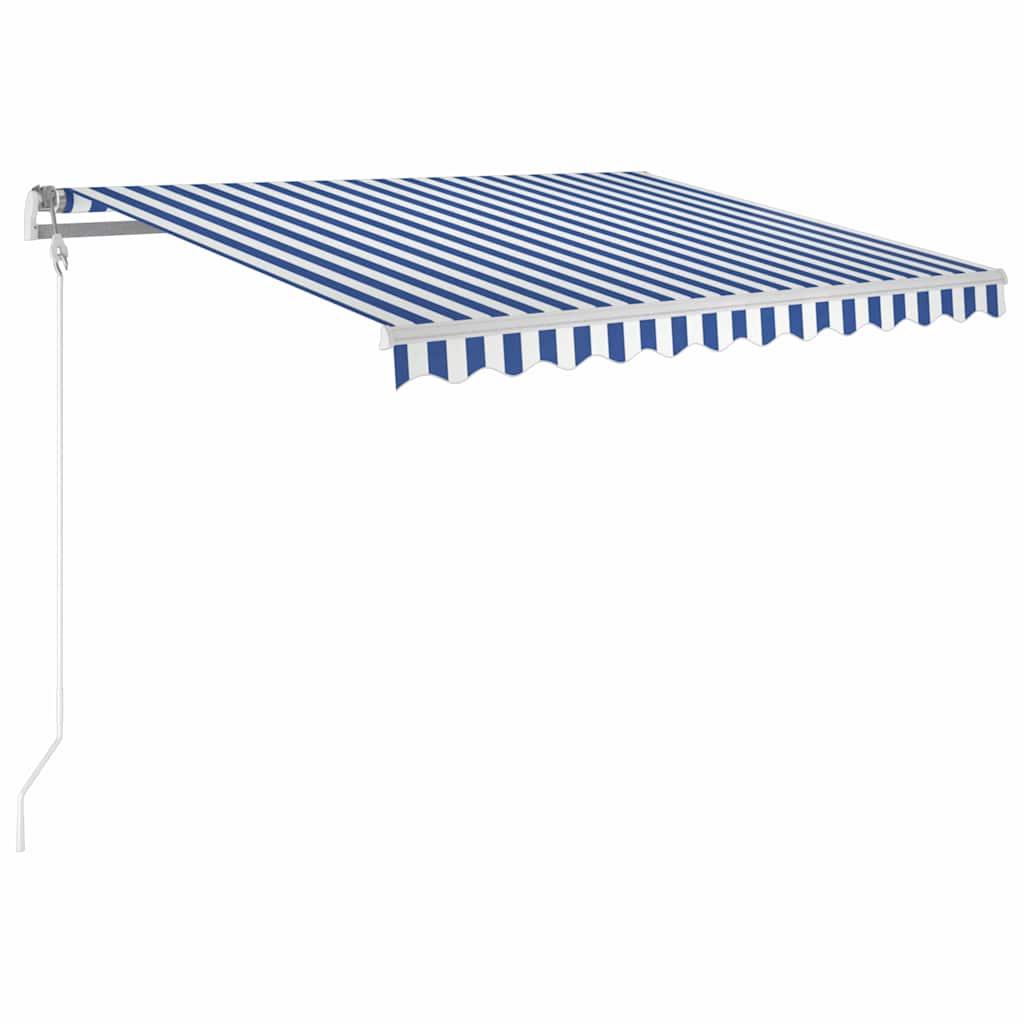Auvent Vidaxx à extension automatique 300x250 cm bleu et blanc