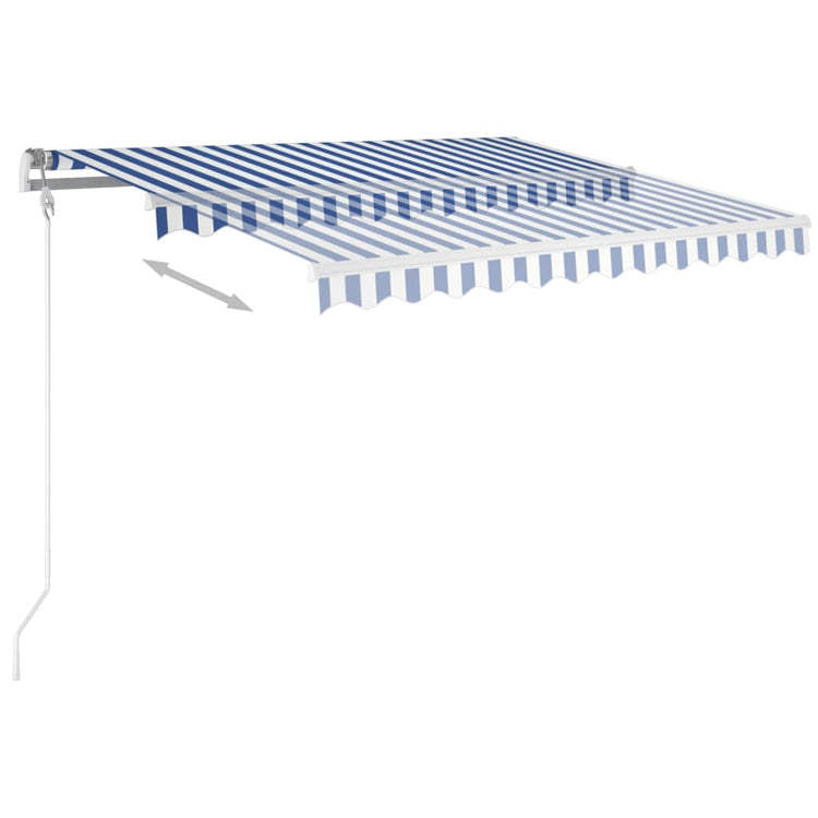 Auvent Vidaxx à extension automatique 300x250 cm bleu et blanc