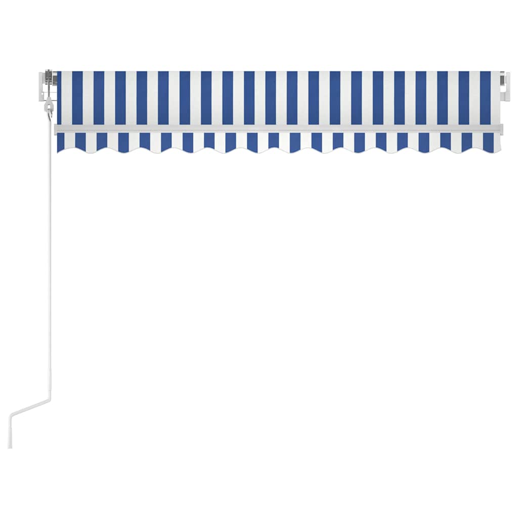 Auvent Vidaxx à extension automatique 300x250 cm bleu et blanc