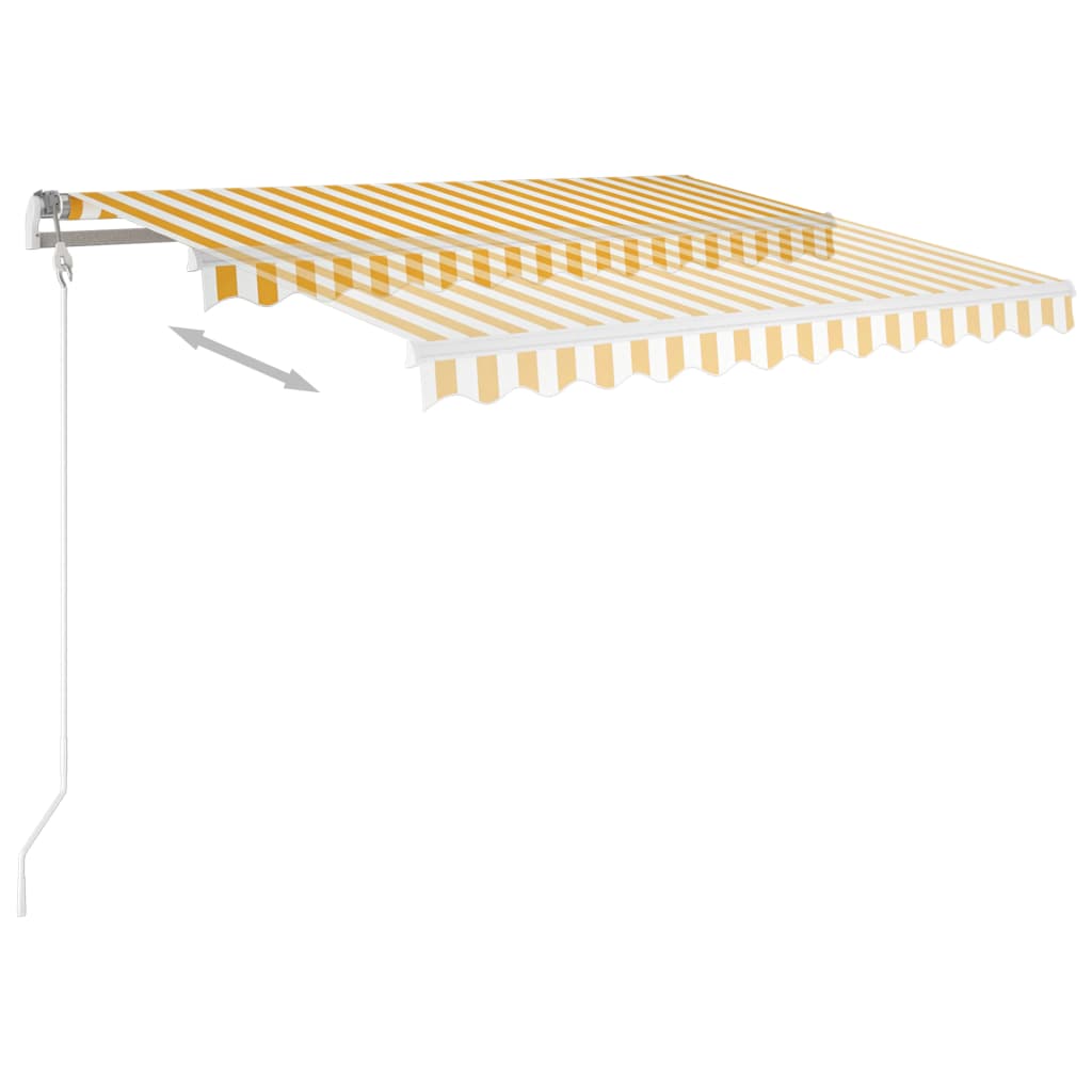 Auvent Vidaxx à extension automatique 300x250 cm jaune et blanc