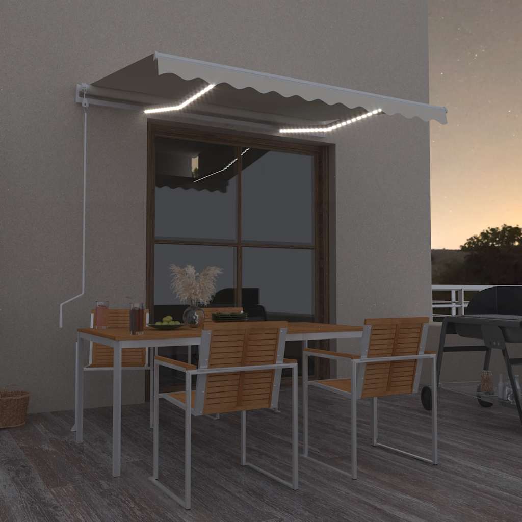 Auvent Vidaxx automatique avec LED et capteur de vent 300x250 cm couleur crème
