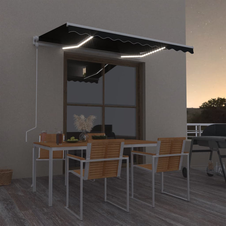 Auvent Vidaxx automatique avec LED et capteur de vent 300x250 cm anthracite