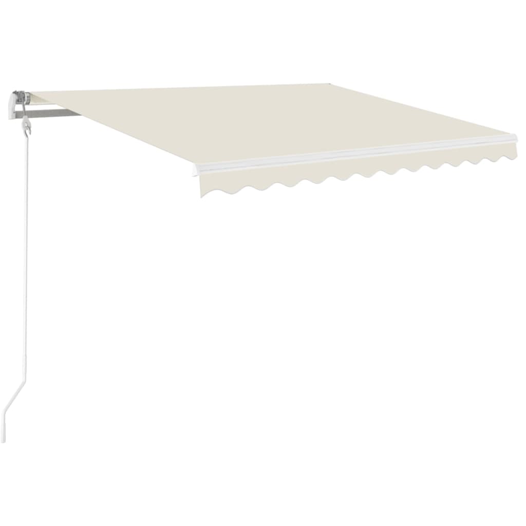 Vidaxl Luifel extensible manuellement avec la Crème LED 350x250 cm -Colore