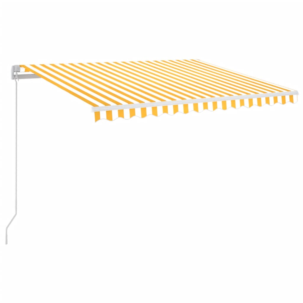 Vidaxl Luifel extensible manuellement avec LED 350x250 cm jaune et blanc