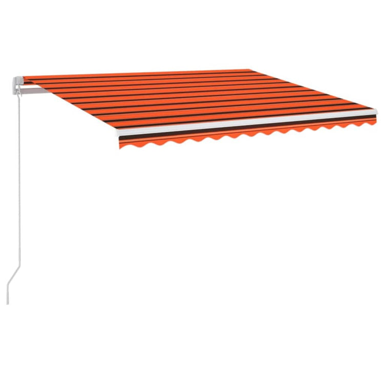 Vidaxl luifel extensible manuellement avec LED 350x250 cm orange et marron