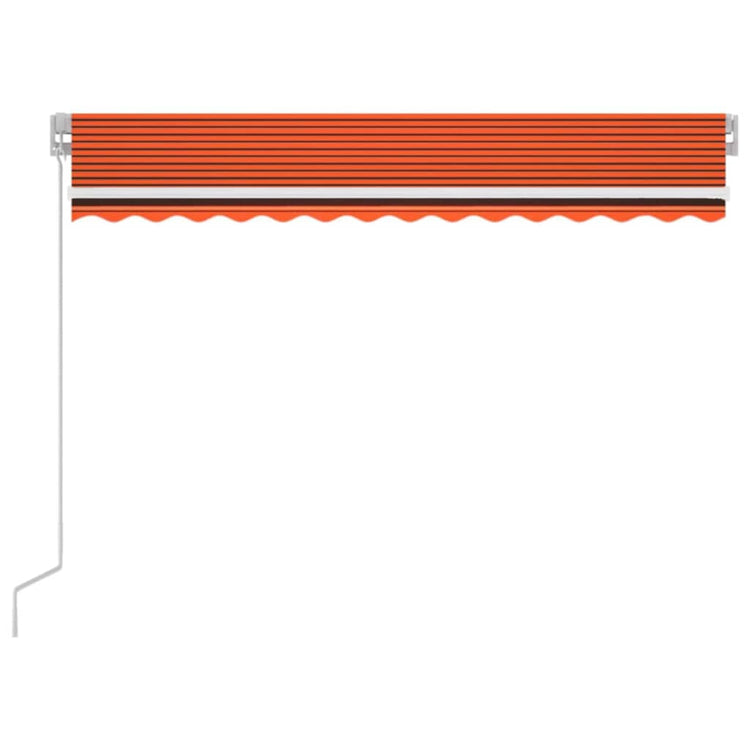 Vidaxl luifel extensible manuellement avec LED 350x250 cm orange et marron