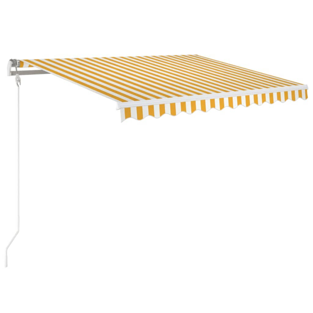 Vidaxl Luifel étend automatiquement 350x250 cm jaune et blanc