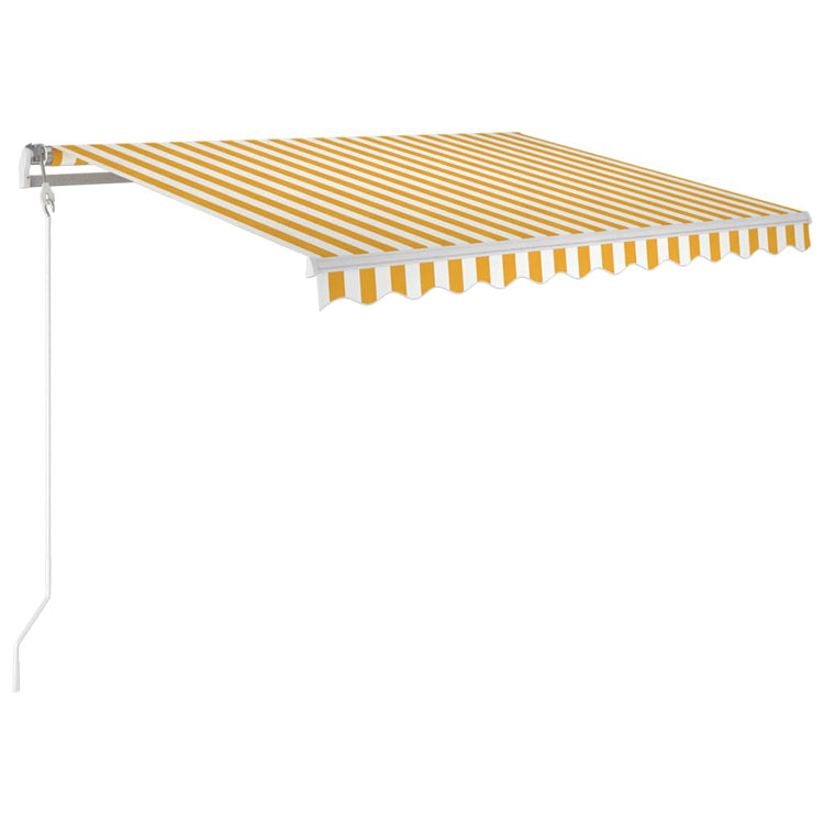 Vidaxl Luifel Automatique avec led et capteur de vent 350x250 cm jaune et blanc