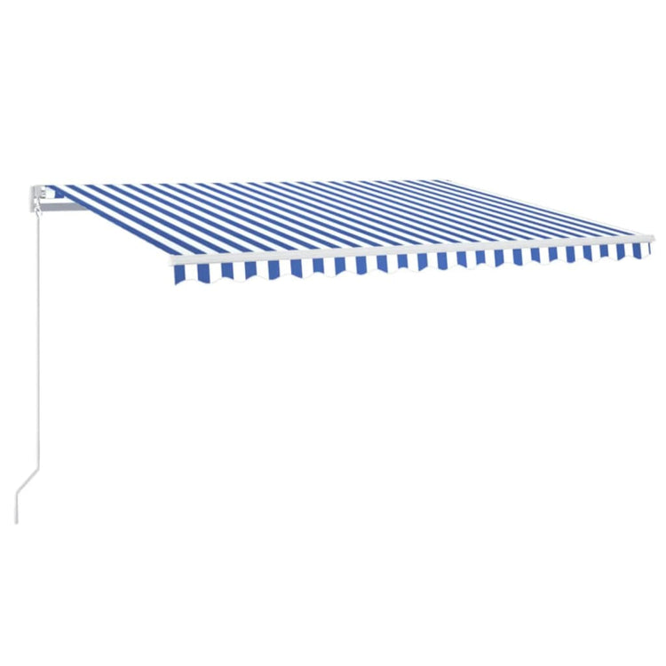 Vidaxl Luifel extensible manuellement avec LED 400x300 cm bleu et blanc