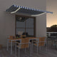 Vidaxl Luifel extensible manuellement avec LED 400x300 cm bleu et blanc