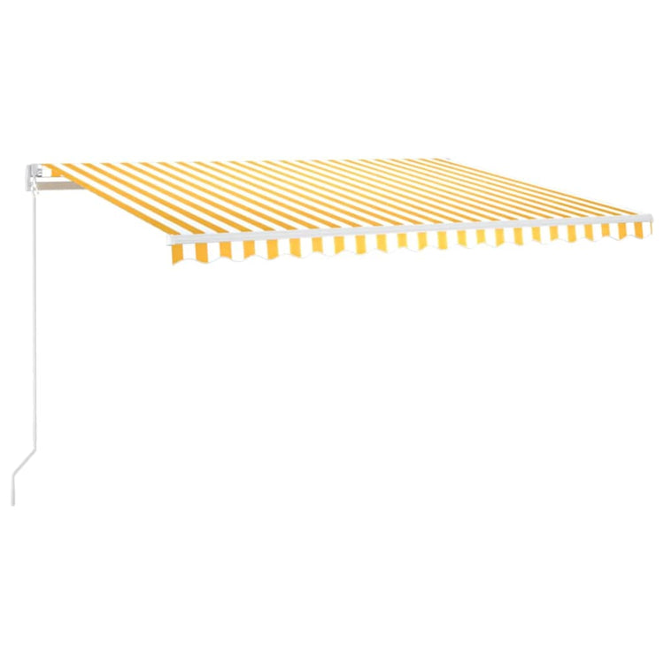Vidaxl Luifel extensible manuellement avec LED 400x300 cm jaune et blanc