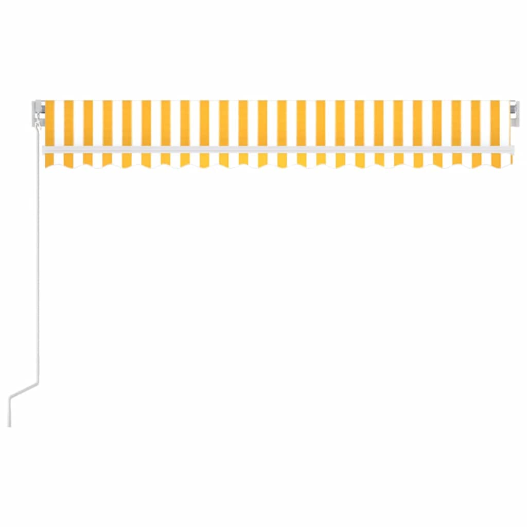 Vidaxl Luifel extensible manuellement avec LED 400x300 cm jaune et blanc