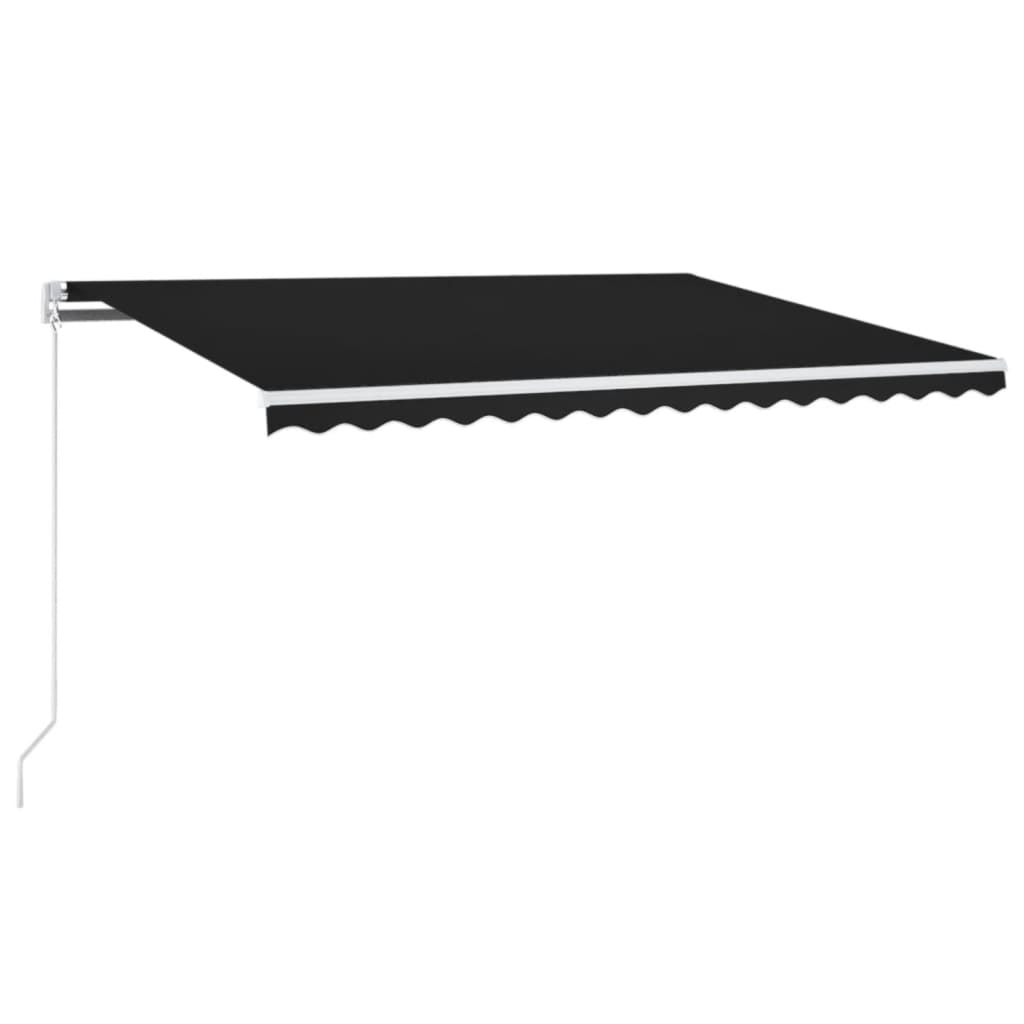 Vidaxl Luifel extensible manuellement avec une couleur anthracite LED 400x300 cm