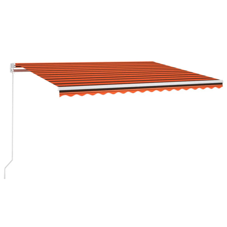 Vidaxl luifel extensible manuellement avec LED 400x300 cm orange et marron