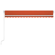 Vidaxl luifel extensible manuellement avec LED 400x300 cm orange et marron - afbeelding 3