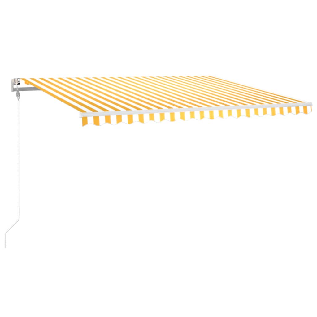 Vidaxl Luifel automatique avec led et capteur de vent 400x300 cm jaune et blanc