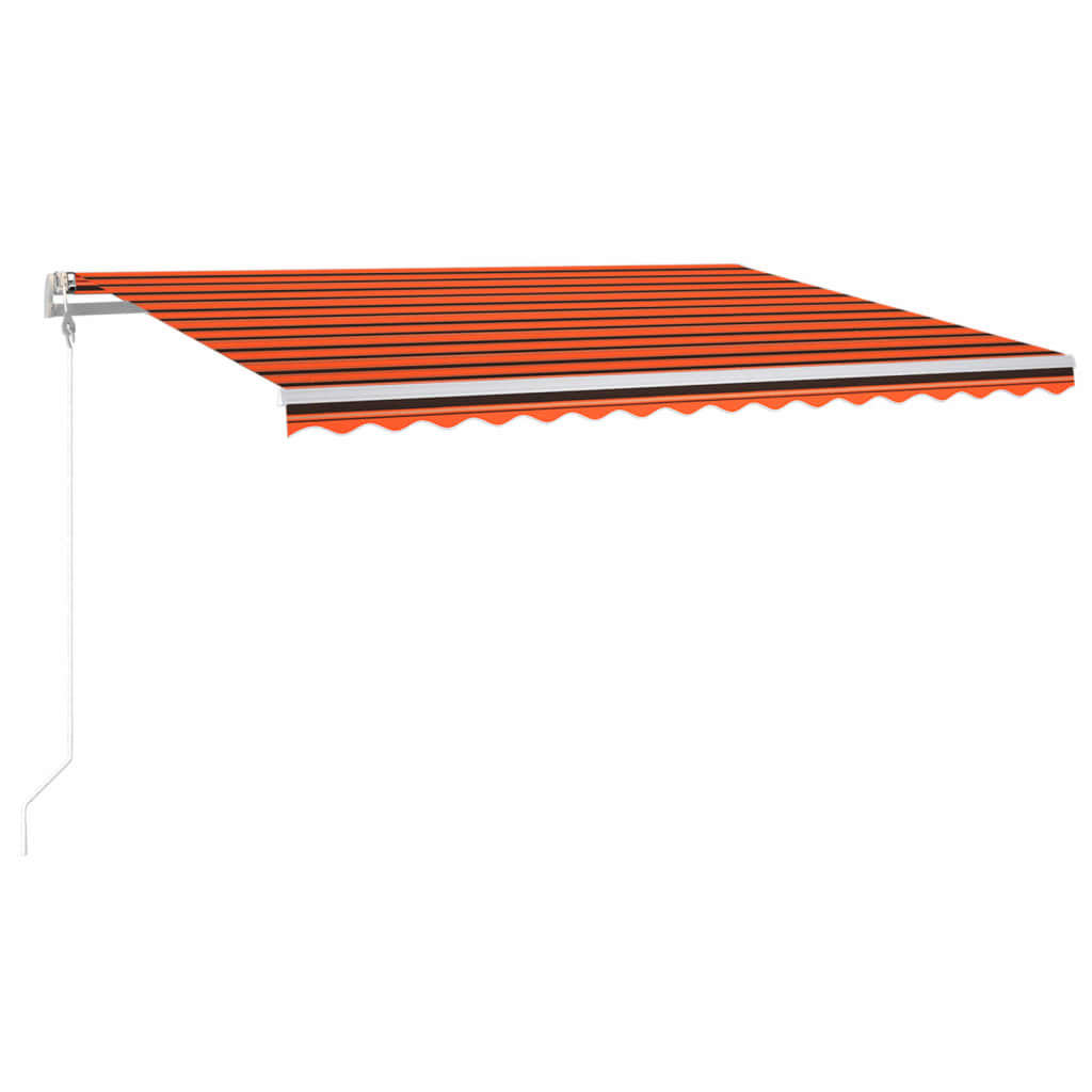 Vidaxl Luifel Automatique avec capteur de vent LED 400x300 cm Brun orange