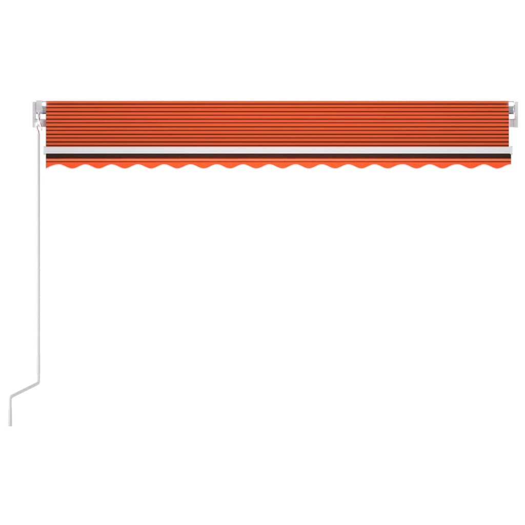 Vidaxl Luifel Automatique avec capteur de vent LED 400x300 cm Brun orange