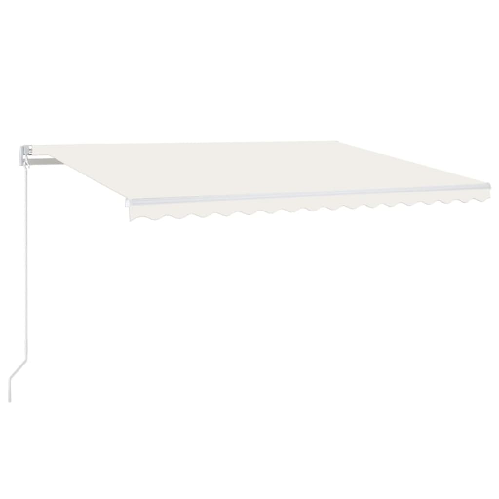 Vidaxl Luifel extensible manuellement avec la Crème à LED 450x300 cm -Colore