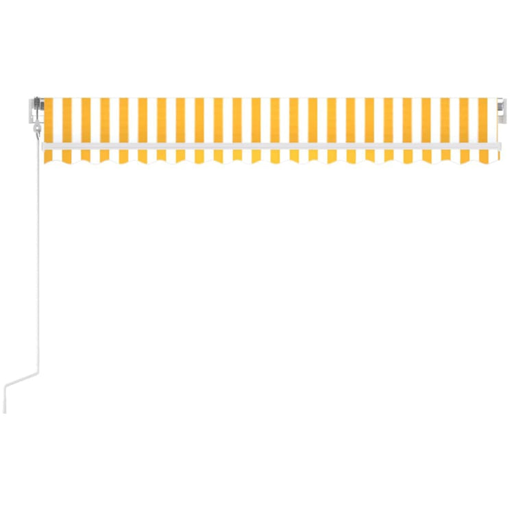 Vidaxl Luifel Automatique avec led et capteur de vent 450x300 cm jaune et blanc