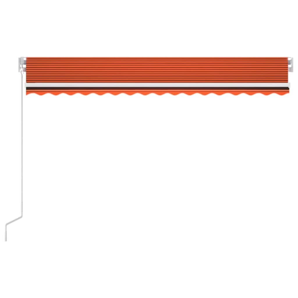 Vidaxl Luifel Automatique avec capteur de vent LED 450x300 cm Brun orange