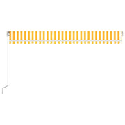 Vidaxl Luifel étend manuellement 500x300 cm jaune et blanc - afbeelding 3