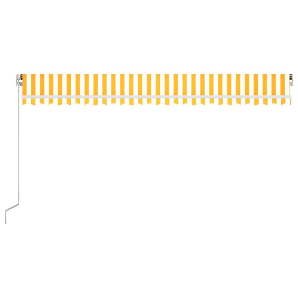 Vidaxl Luifel étend manuellement 500x300 cm jaune et blanc