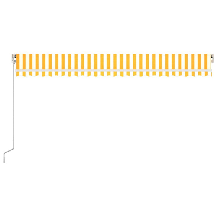 Vidaxl Luifel étend manuellement 500x300 cm jaune et blanc