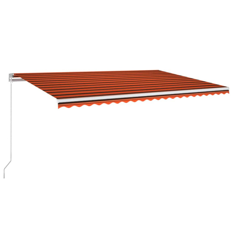 Vidaxl Luifel extensible manuellement avec LED 500x300 cm orange et marron