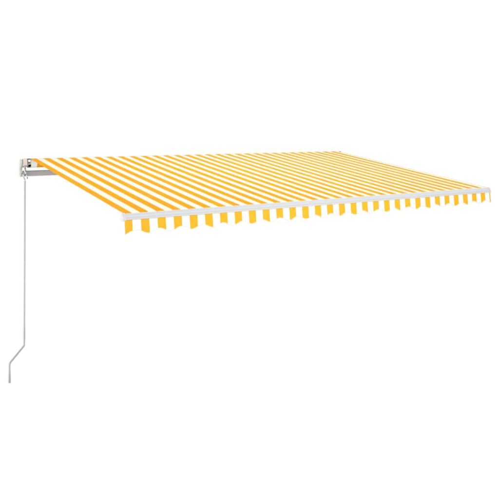 Vidaxl Luifel automatique avec led et capteur de vent 500x300 cm jaune et blanc